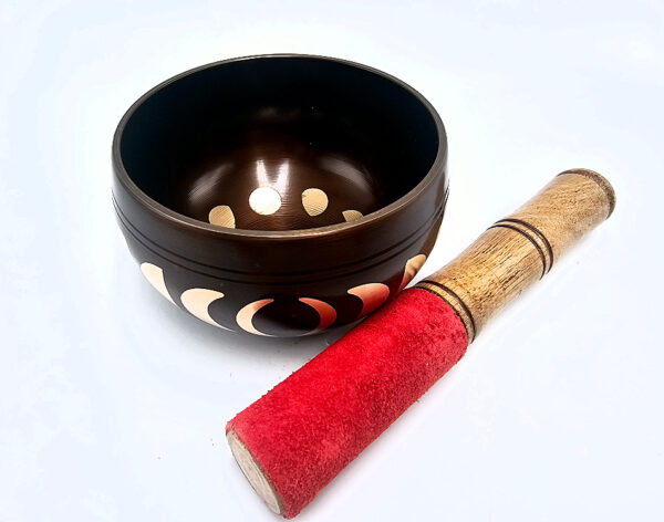 small brown moon phase singing bowl
