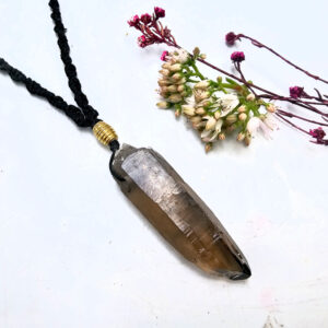 Smoky Quartz Point Macrame Necklace