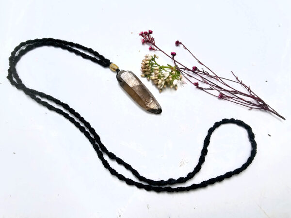 Smoky Quartz Point Macrame Necklace - Image 2