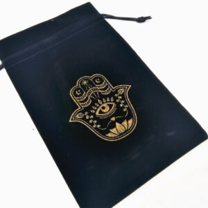 Tarot Card Velvet Bag with Hamsa Hand