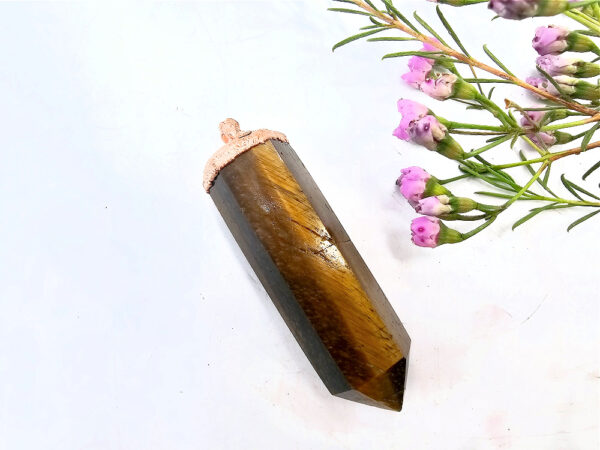 Tigers Eye Pendant with copper fitting
