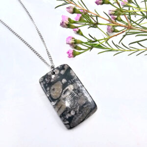 Turritella Agate Square Necklace