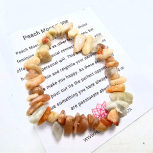 Peach Moonstone stone chips bangle