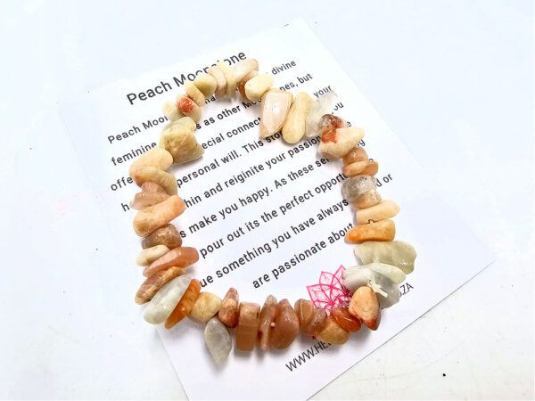 Peach Moonstone stone chips bangle