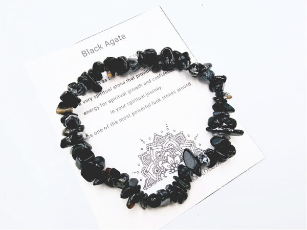Black Agate Chips Bangle