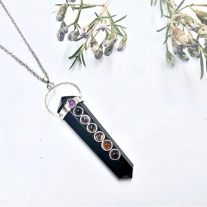 Black Obsidian Chakra Necklace