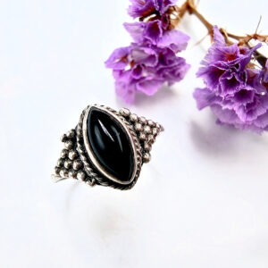 Black Onyx Ring Centre Focus