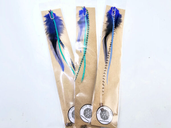 Blue Hair Feather Extensions