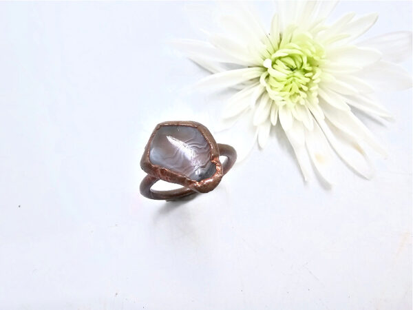 Botswana Agate Copper Ring