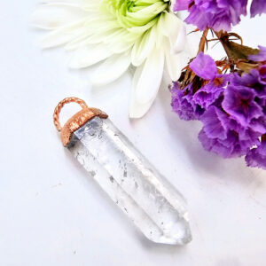 Clear Quartz Record Keepers Copper Pendant