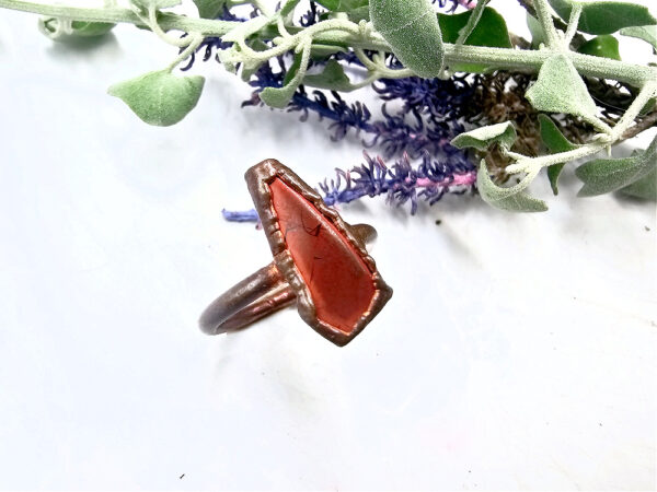 Red Jasper copper ring