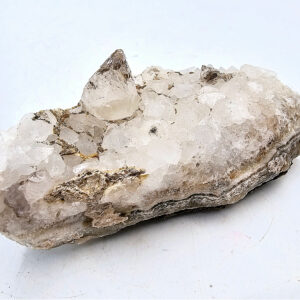 Dogtooth Calcite on Drusy Quartz Cluster B (180g)