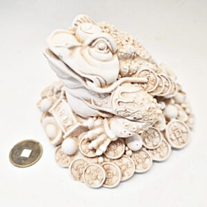 Money Frog Statue Large  White (11cm)