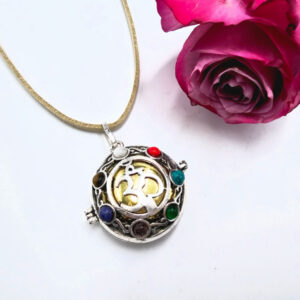 Harmony Bell Necklace OM Sign & 7 Chakra Stones
