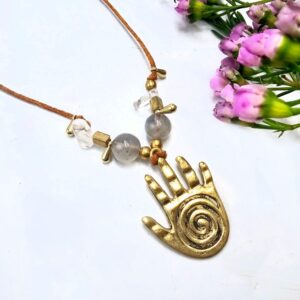 Healing Hand Brass Necklace