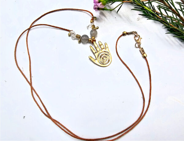 Healing Hand Brass Necklace - Image 2