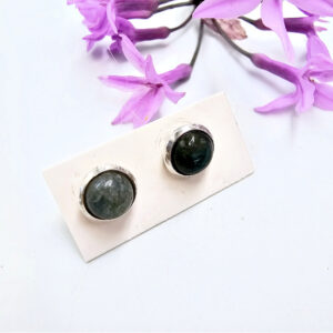 Labradorite Stud Earrings (925 Silver)