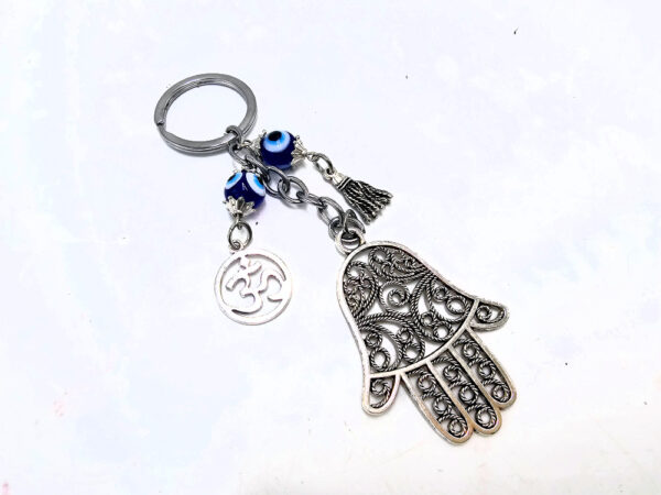 Large Hamsa Hand & OM Key Ring