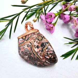 Leopard Skin Jasper Copper Pendant