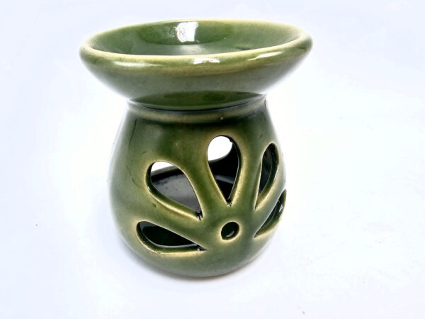 Oil Burner Ceramic Round Green (6.5cm) - Image 2