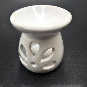 Oil Burner Ceramic Round White