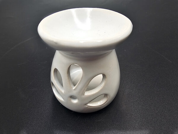 Oil Burner Ceramic Round White