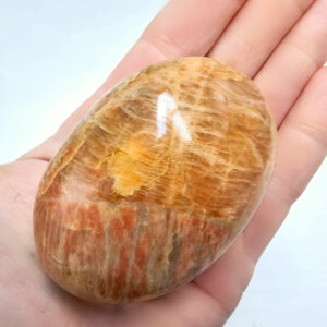 Peach Moonstone Palm Stone