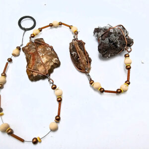 Petrified Wood, Apophylite & Geode Mobile