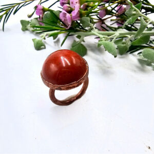 Red jasper copper ring