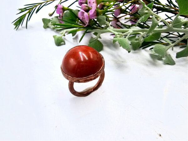Red jasper copper ring