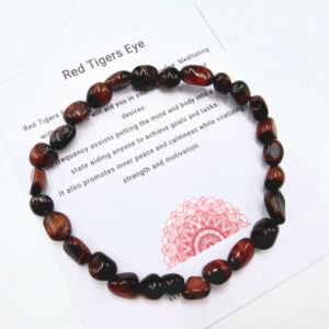 Red Tigers Eye Gemstone Nugget Bangle