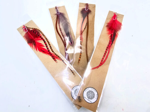 Red Hair Feather Extensions