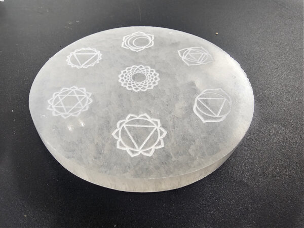 Selenite Charging Plate Round (10cm) Chakra - Image 2