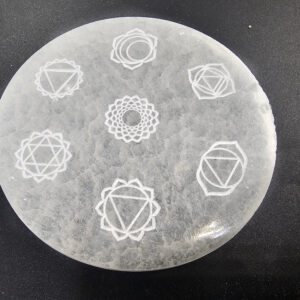 Selenite Charging Plate Round (10cm) Chakra