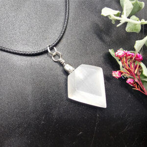 Selenite Diamond Shape Necklace