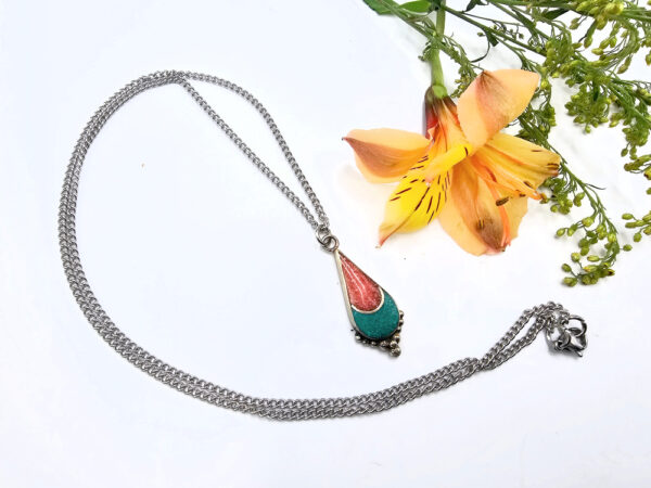 Tibetan Necklace Tear Dot - Image 2