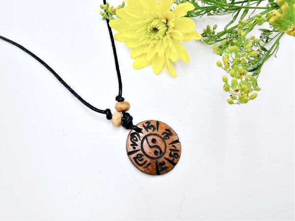 Yin Yang Necklace Brown