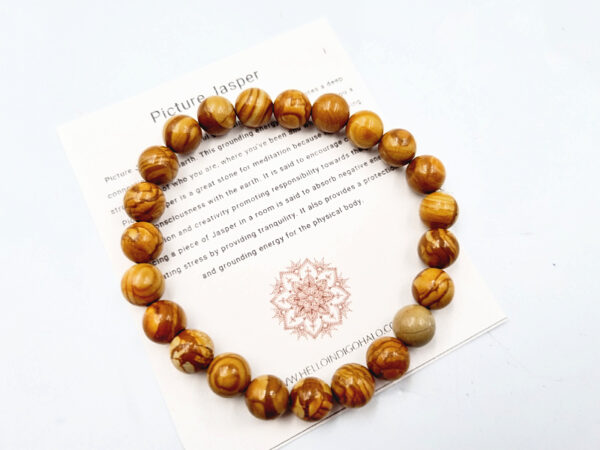 Picture Jasper Bangle (8mm)