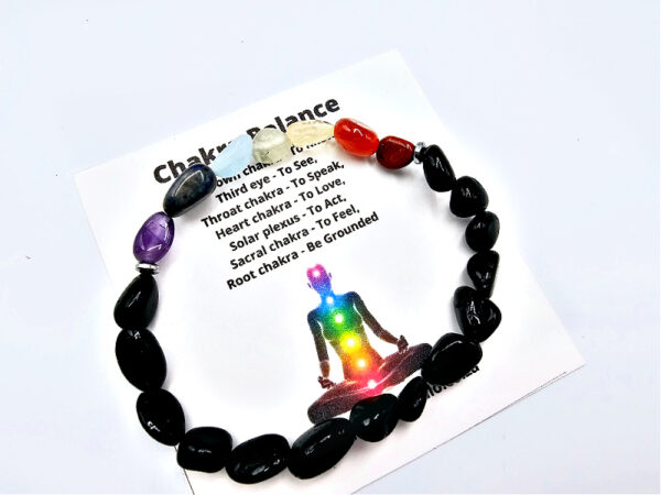 Black Tourmaline Chakra Nugget Bangle
