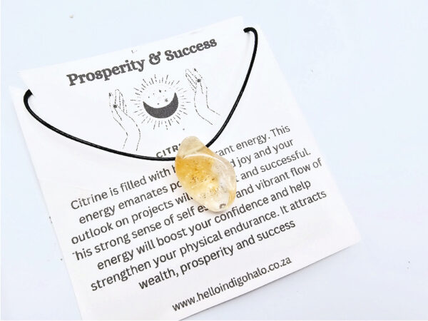 Citrine Tumbled Stone Necklace (Success)