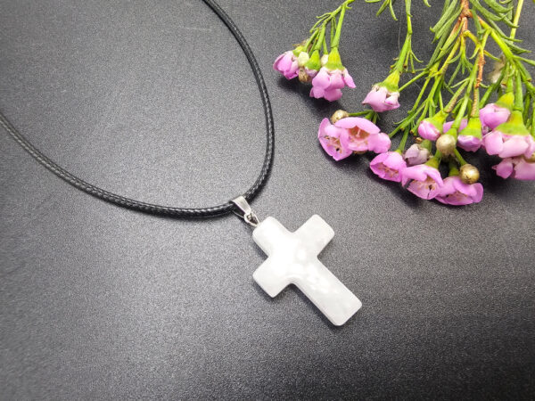 Snow Quartz Cross Necklace