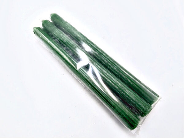 Green Candles Solid 25cm- Pack of 6 (Luck)