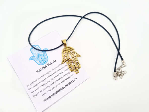 Hamsa Hand Brass Necklace