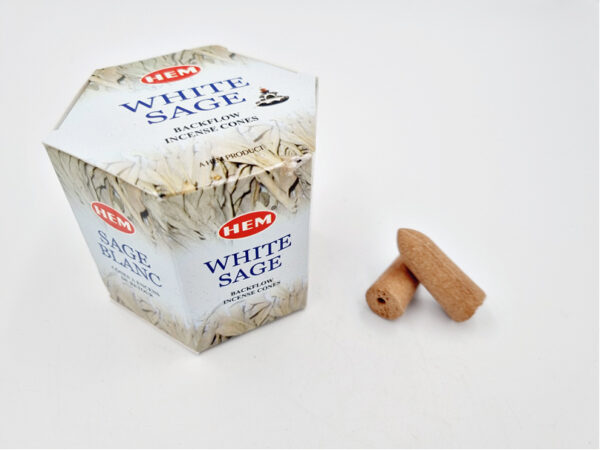 HEM Backflow Incense Cones White Sage (Pack Of 40)