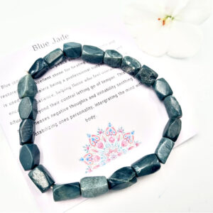 Blue Jade Bangle Square Beads