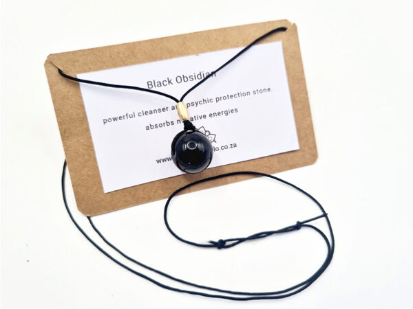 Black Obsidian Choker Sphere Necklace (10mm) - Image 2