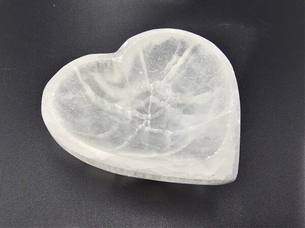 Selenite heart bowl for charging crystals