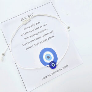 Evil Eye String Bracelet (White)