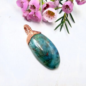 African Turquoise Copper Pendant Oval