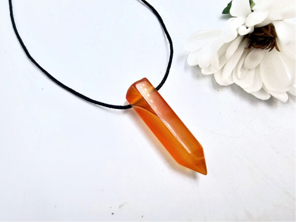 Carnelian Crystal Necklace Point